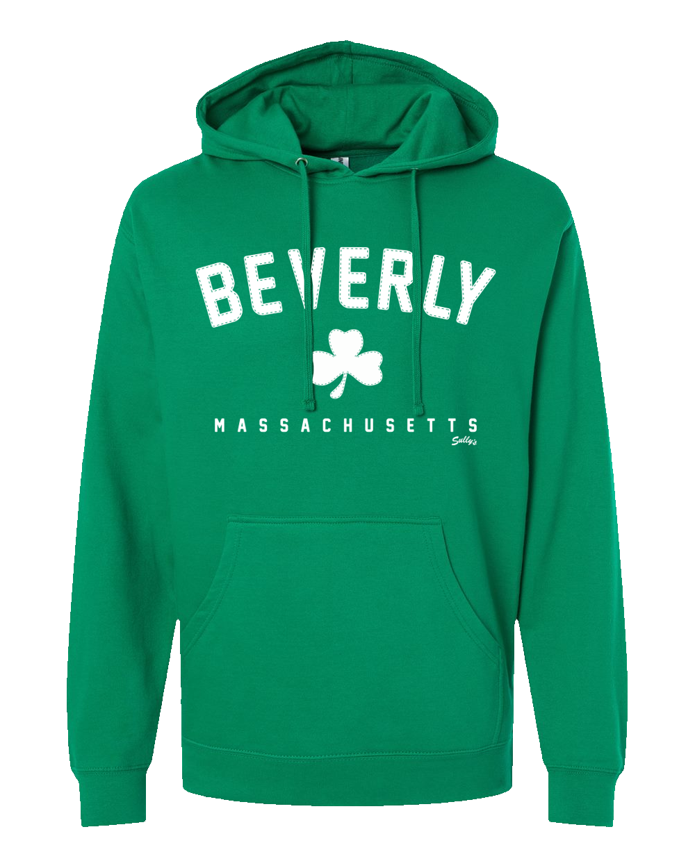 Beverly, Massachusetts "Stitched" Shamrock Hooded Sweatshirt