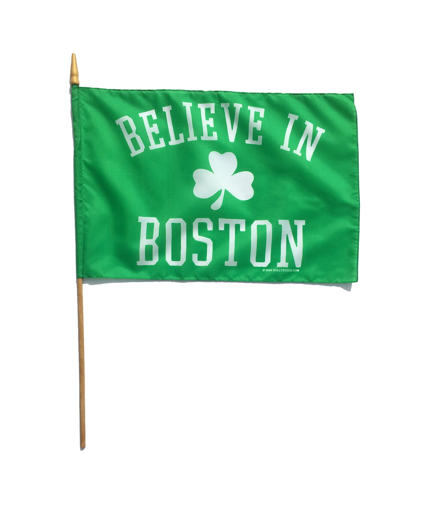 Believe in Boston Classic Shamrock Handheld 12"x18" Stick Flag