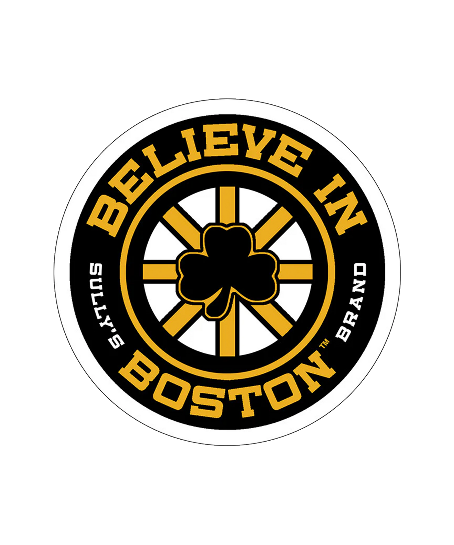 Believe in Boston - Black Shamrock Sticker