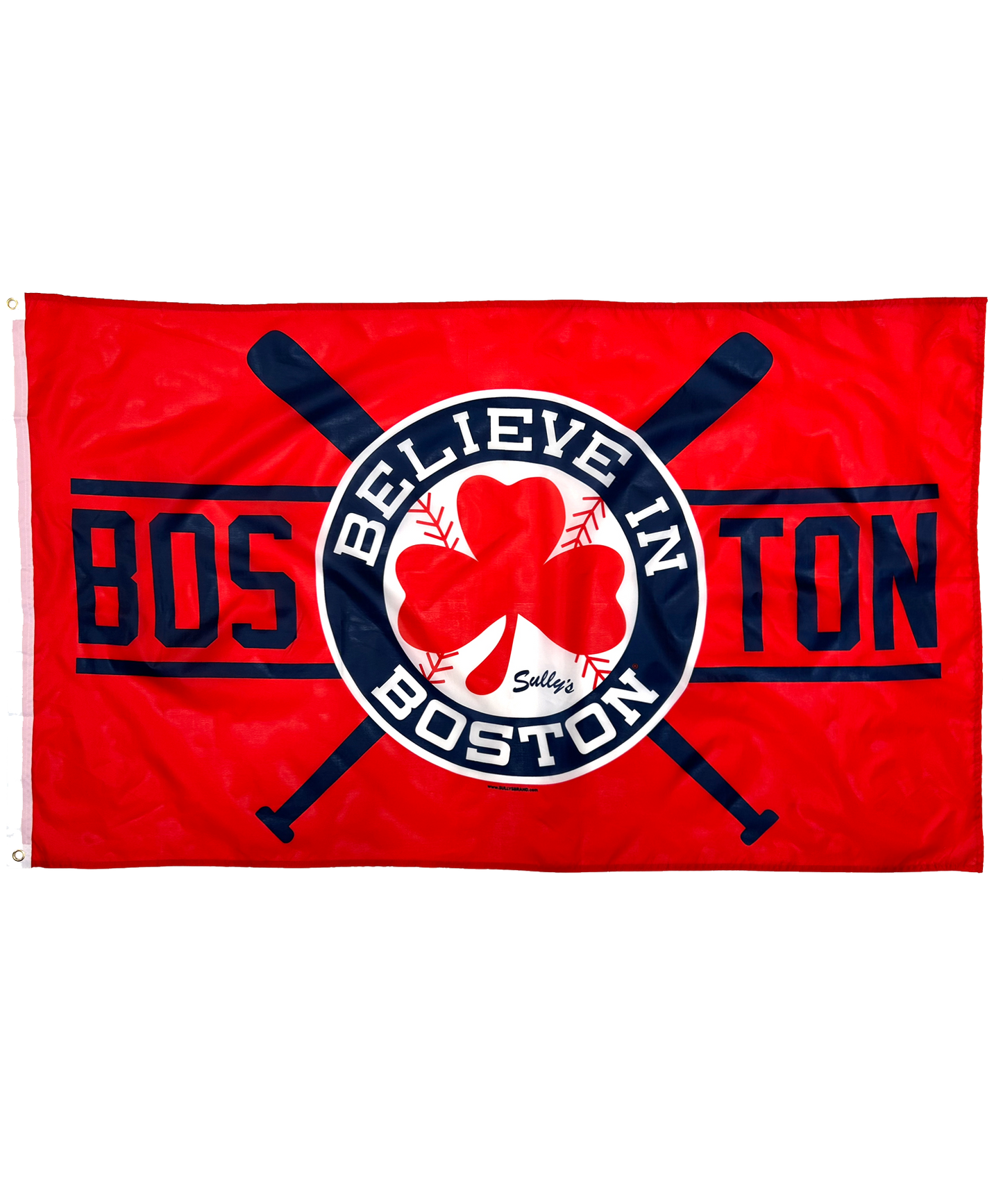 Believe In Boston - Red Shamrock with Bats 3' x 5' Flag (RED)