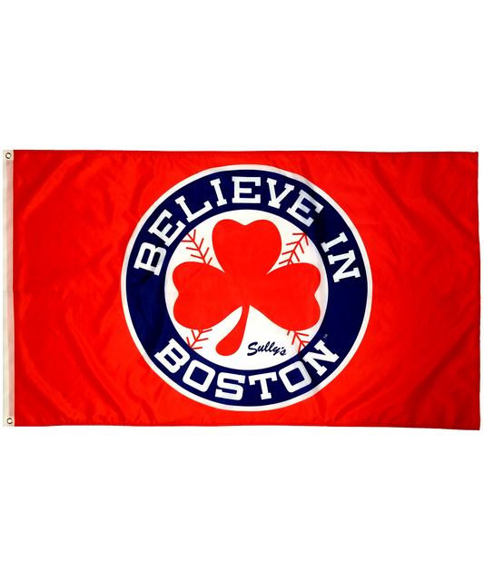 Believe in Boston - Red Shamrock 3'x 5' Flag