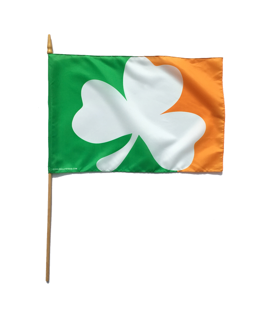 Sully's Brand Irish Shamrock Handheld 12"x18" Stick Flag