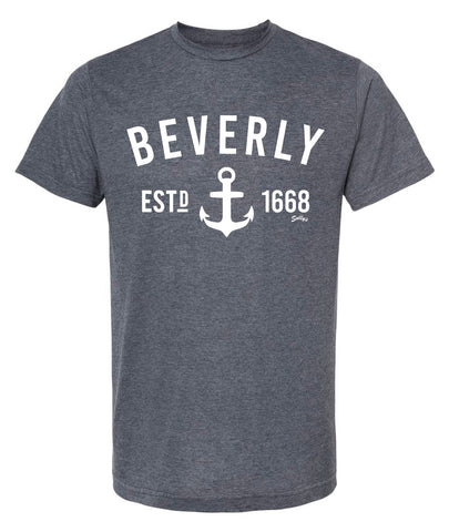 BEVERLY "Anchor" Heather Navy Blue T-Shirt