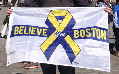 Believe in Boston - Blue & Yellow 24" x 36" Flag
