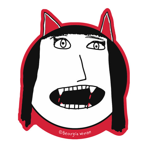 Die Cut Vampire Girl Sticker