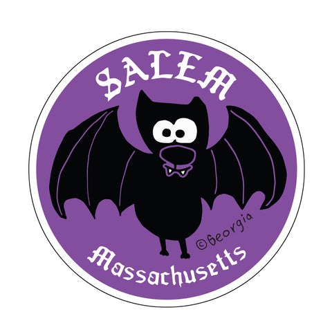 Salem 4" diameter Vampire Bat Sticker