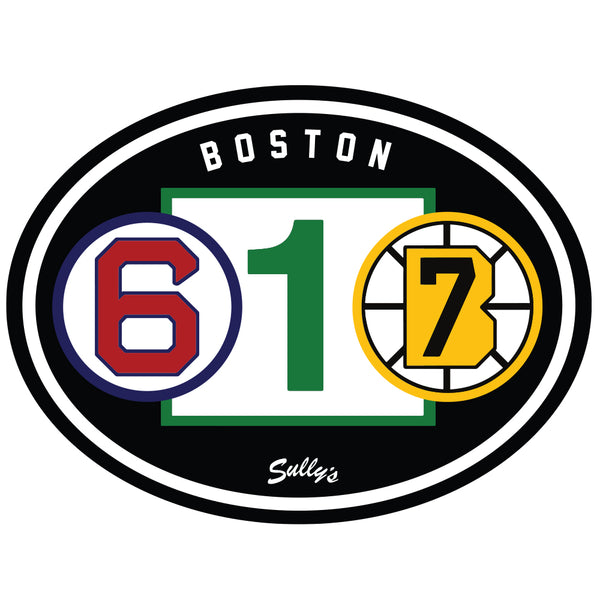 Boston 617 Oval Sticker – Sully's Brand