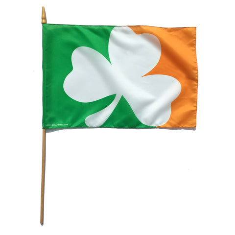 Sully's Brand Irish Shamrock Handheld 12"x18" Stick Flag