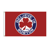 Believe in Boston - Red Shamrock 3'x 5' Flag