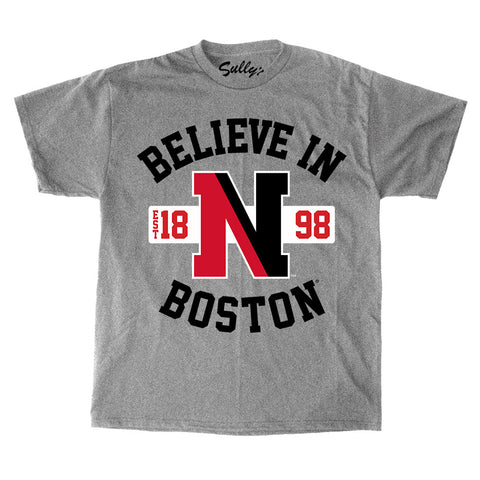 Believe In Boston - Northeastern University - Grey T-Shirt