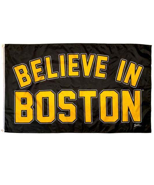 Believe In Boston - ARCHED Black & Gold 3' x 5' Flag