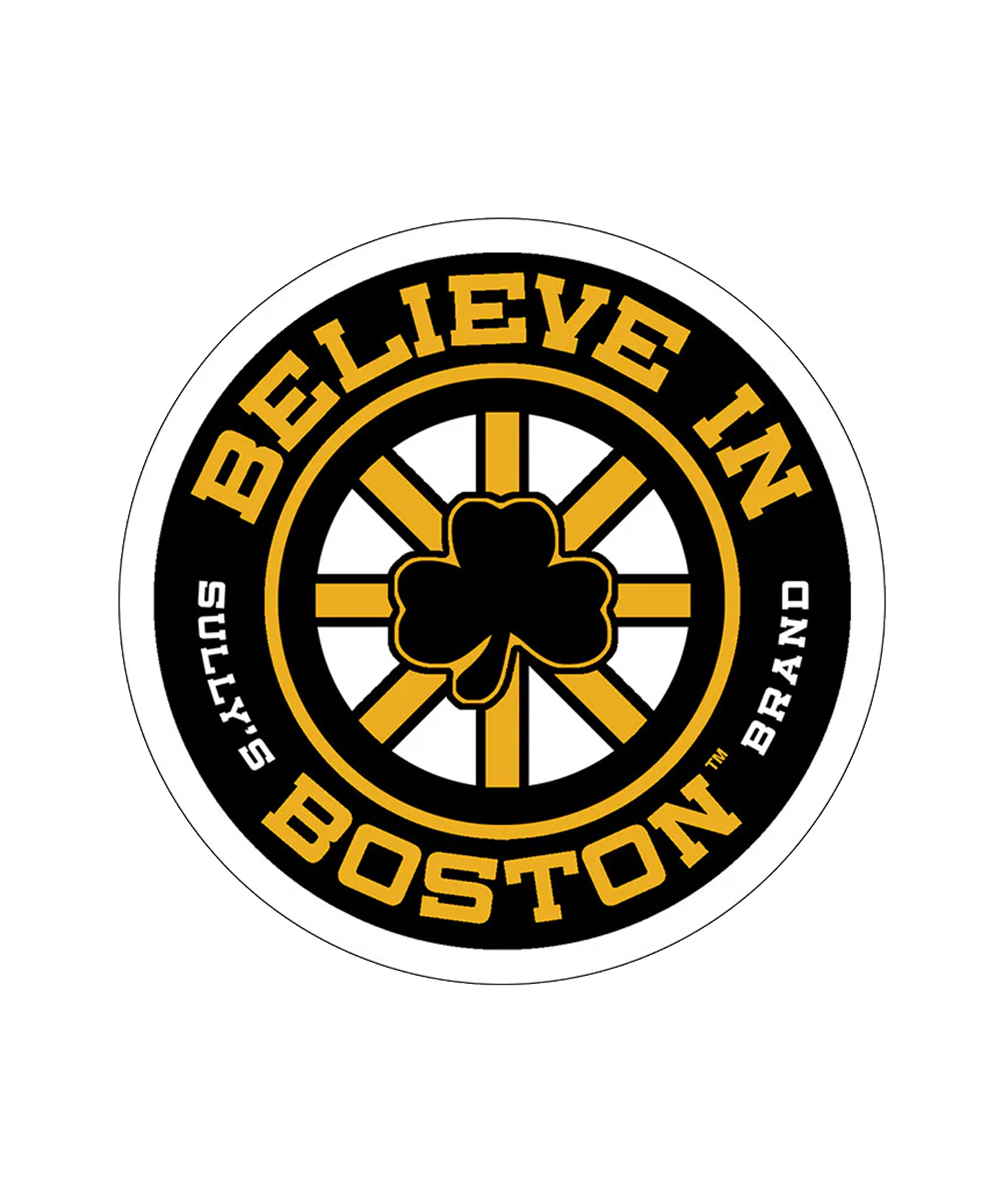 Shamrock Sticker Boston Believe in Boston - Black Shamrock Sticker – Sully's Brand