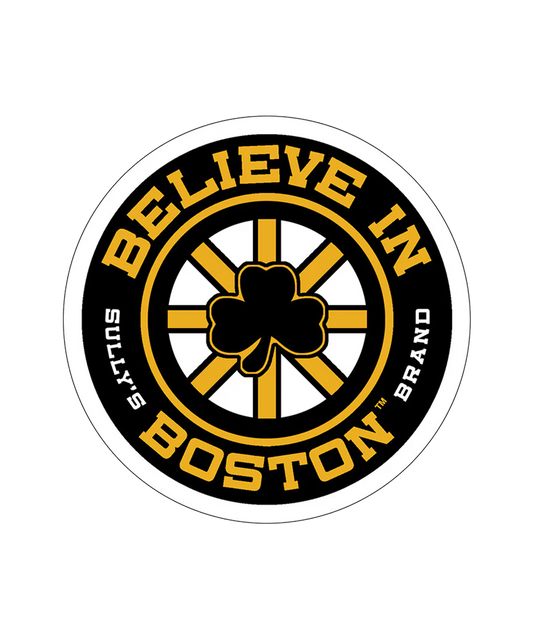 Believe in Boston - Black Shamrock Sticker