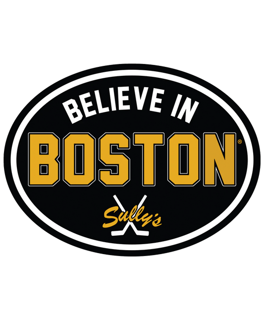 Believe In Boston Black & Gold Oval Sticker