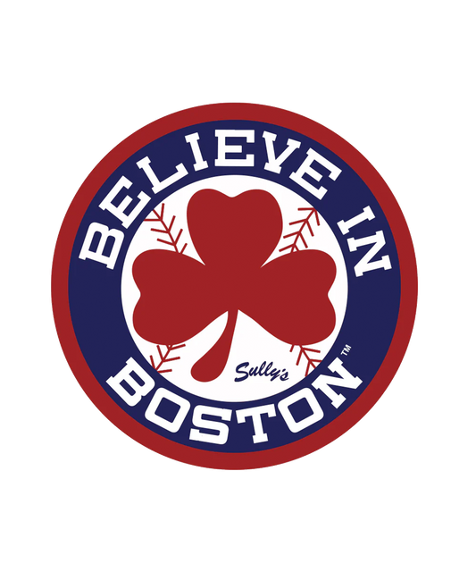 Believe in Boston - Baseball Shamrock Circle Sticker