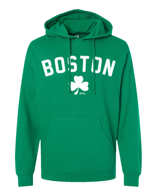Boston "Stitched" Shamrock Hooded Sweatshirt