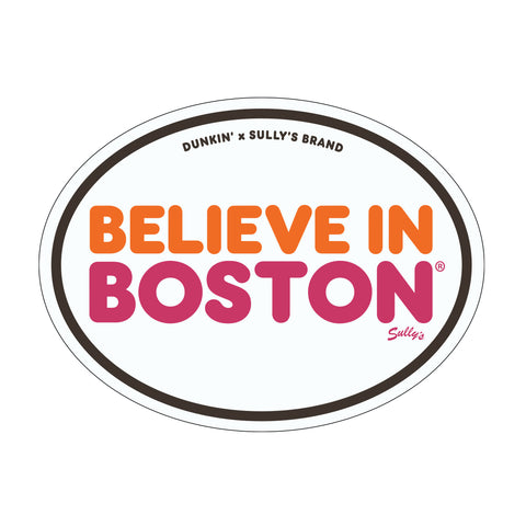 Believe In Boston x Dunkin' Vinyl Oval Sticker