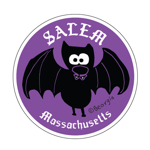 Salem 4" diameter Vampire Bat Sticker