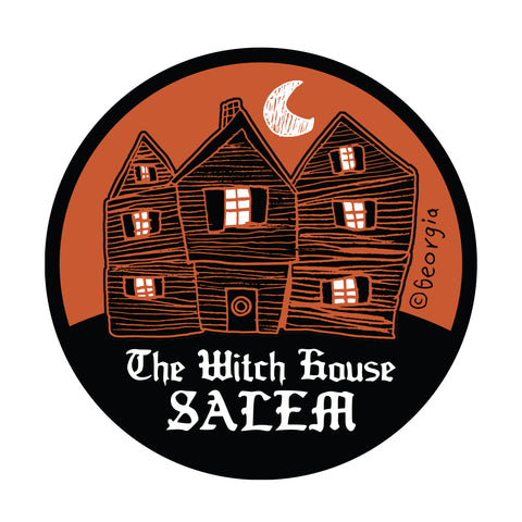 Salem 4" diameter Witch House Sticker
