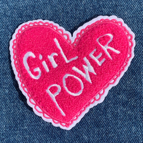 Girl Power Heart Chenille Patch