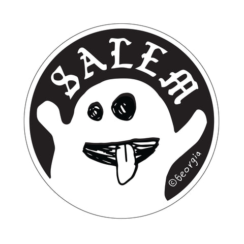 Salem 4" diameter Ghost Sticker