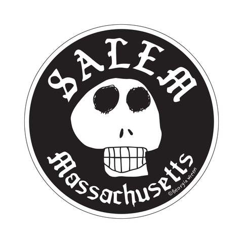 Salem 4" diameter Skull Sticker