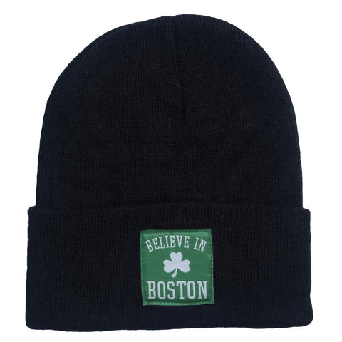 Black Boston Shamrock Beanie