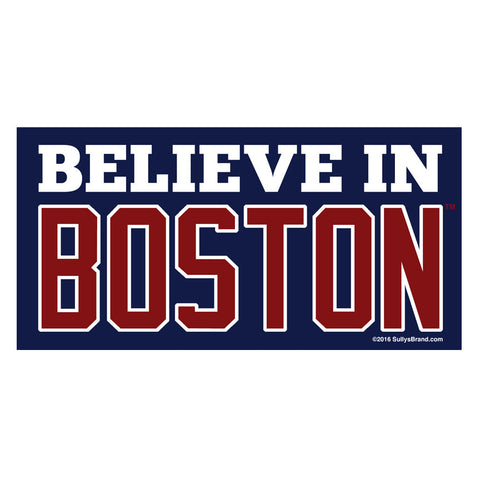 Believe In Boston 3x6 Navy Bumper Sticker