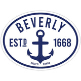 Beverly "Anchor" Oval Sticker (White)