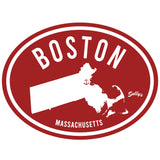 Boston Massachusetts "Commonwealth" Oval Sticker