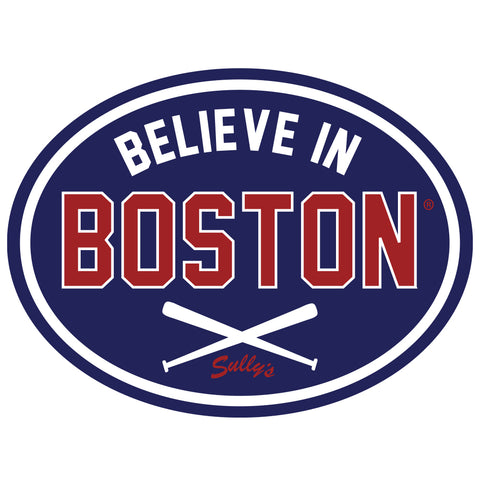 Believe In Boston "Crossed Bats" Oval Sticker