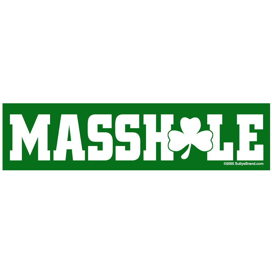 Masshole - Green Shamrock Sticker – Sully's Brand