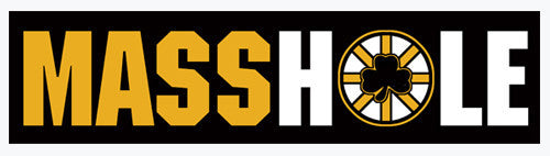 Masshole Lettering Masshole - Black & Gold Sticker – Sully's Brand