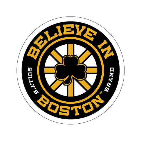 Believe in Boston - Black Shamrock Sticker
