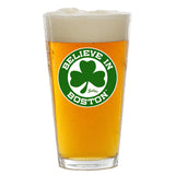 Believe In Boston Green Shamrock Pint Glass