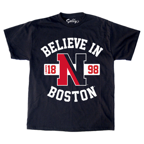 Believe In Boston - Northeastern University - Black T-Shirt