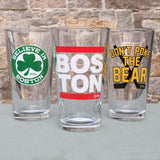 Believe In Boston Green Shamrock Pint Glass